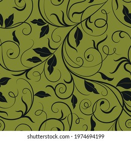 Vector illustration.Seamless background with leaves.EPS 8