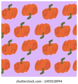Vector illustration-seamless pattern cute orange carved pumpking icons background Decorative element for Halloween party-greeting cards-wallpapers-fabrics-wrapping paper-scrapbooking halloween