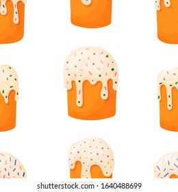 Vector illustration.Seamless pattern with Easter cake. Endless background. Great for Easter decor.
