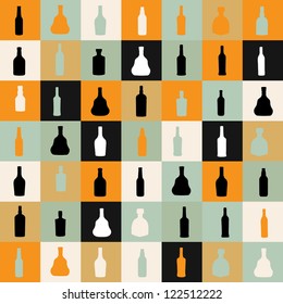 vector illustrationseamless pattern silhouette alcohol bottle