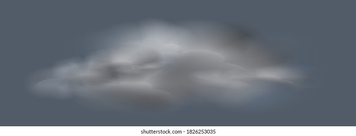 Vector illustrations,Fluffy gray cloud before raining on banner background