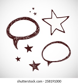 Vector illustration.Sketch doodles and stars
