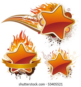 Vector Illustration-stars And Flame