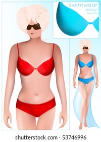 Vector illustration.Swimwear design template.