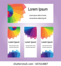 Vector Illustration.Templates for Visiting Cards, Labels, Fliers, Banners, Badges, Posters, Stickers and Advertising Actions. Colorful Geometric Pattern.