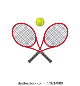 Vector illustration.Tennis racquet with a ball.