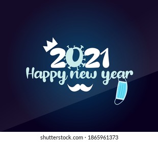 the vector illustration,text happy new year 2021