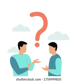 Vector illustration,two people decide the question,dialogue