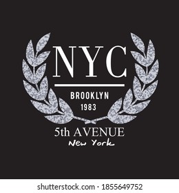 Vector illustrationtypography, t-shirt design and graphics, typo, poster, print, fashion, girl, nyc, newyork