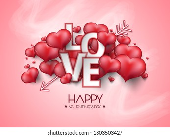 vector illustration.valentine's day with beautiful heart