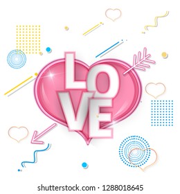vector illustration.valentine's day.with beautiful heart