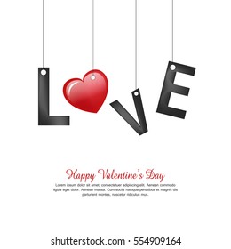 vector illustration.valentine's day.with beautiful heart