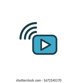 Vector illustration,video streaming icon. Line design template