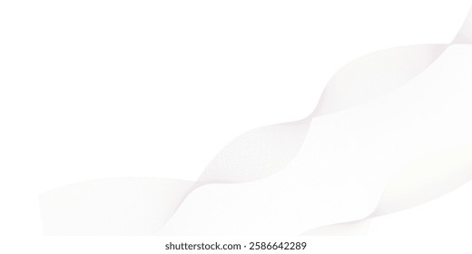 Vector illustration.Wave with lines created using blend tool. Abstract backdrop with colorful wave gradient lines on white background. 