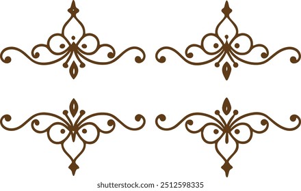 Vector illustration.Wedding and restaurant menu. Ornate classic templates set in vintage style