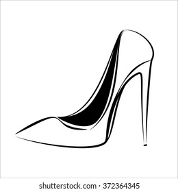 Vector illustration.Women's black shoe