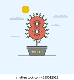 Vector illustration.Women's Day.