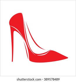 Vector illustration.Women's red shoe