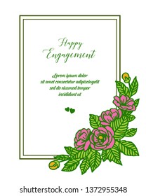 Vector illustratioon blossom flower frame for various ornate happy engagement hand drawn