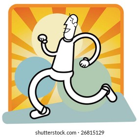 Vector Illustrative stylized figure of a jogger, concept for healthy lifestyle.