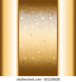 Vector illustraton of Abstract background. Squares and gold ribbons