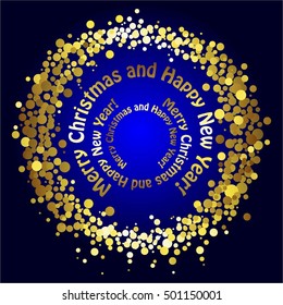 Vector illustraton of Glowing sparkles on a blue background. Merry Christmas and Happy New Year!