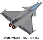 Vector illustraton of jet fighter, war plane attack military aircraft, combat plane with solid background