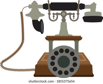 ilustrador vectorial del viejo teléfono de los años 1920