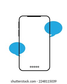 vector illustrator 2023 smart phone easy to online messaging ,vector design. 