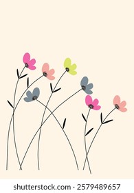 Vector illustrator of asthetic flowers can be a wallpaper