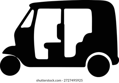 Vektor Illustrator Auto Rickshaw Traditionelle asiatische Fahrzeug öffentliche Verkehrsmittel Silhouette