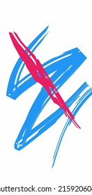 vector illustrator with blue and red color art style