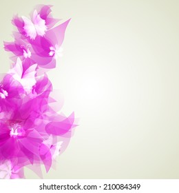 vector illustrator of Bright background with light pink abstract flowers