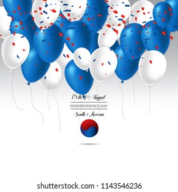 Vector Illustrator celebration independence day of south korean with ballon element.