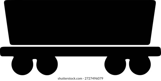 Vetor Illustrator Carvão mineiro carro preto e branco Silhueta