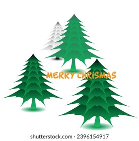  Vektorgrafik-Sammlung von Weihnachtsbäumen, modernes Flachdesign. Kann für gedruckte Materialien verwendet werden - Faltblätter, Poster, Visitenkarten oder für Web