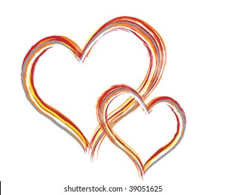 Vector illustrator of Colorful lines crossing each other on heart shape