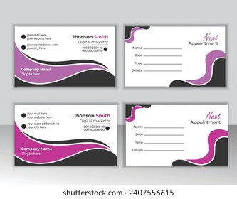 vector illustrator creative Modern double sided Appointment card template.