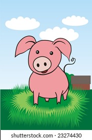 Vector illustrator of  cute on the farm.