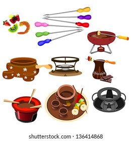 A vector illustrator of fondue icon sets