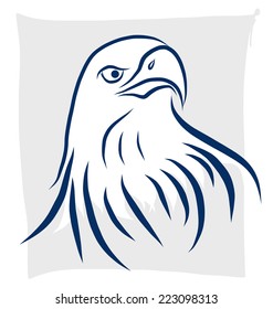 Vector illustrator of free hand sketch eagle head