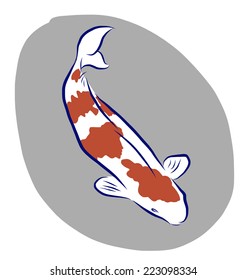 Vector illustrator of free hand sketch koi fish