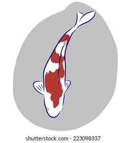 Vector illustrator of free hand sketch koi fish