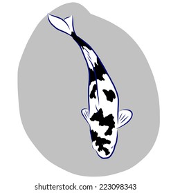 Vector illustrator of free hand sketch koi fish