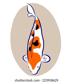 Vector illustrator of free hand sketch koi fish