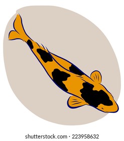 Vector illustrator of free hand sketch koi fish