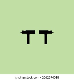 vector illustrator gun handgun isolated