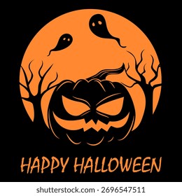vector illustrator of halloween pumpkin
