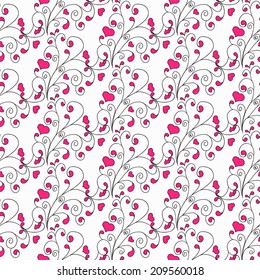 vector illustrator of Hand drawing floral background. Seamless pattern