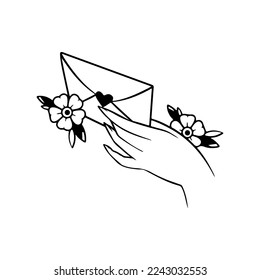 vector illustrator hand with envelope